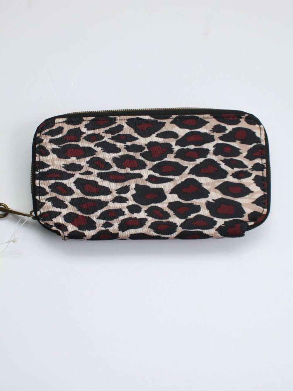 TRAVELON-Tan & Black Leopard Animal Print RFID Zip Top Wallet/Wristlet NWT - Picture 2 of 3